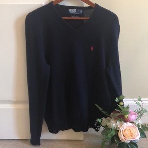 Polo by Ralph Lauren 100% Lambs Wool Navy Sweater